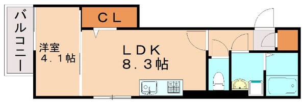 竹下駅 徒歩9分 1階の物件間取画像